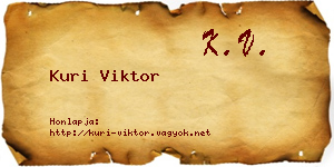 Kuri Viktor névjegykártya